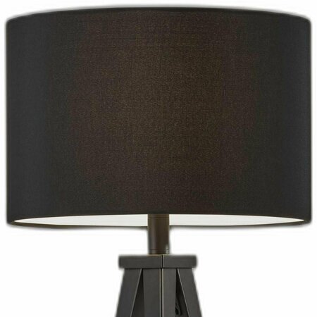 Homeroots Black Metal Table Lamp14 x 14 x 28 in. 372801